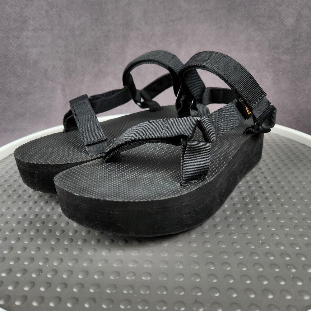 Teva Flatform Universal Sandals Womens Size 9 Black‎ Platform Strappy Shoes